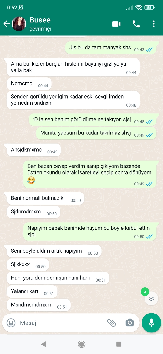 Arkadaşlarınızla mesajlaşırken sık sık görüldü atar mısınız?
