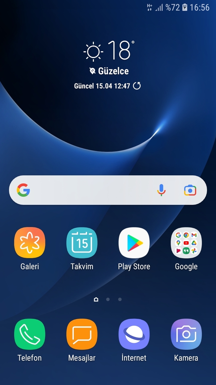 Telefonunuzun ana ekranında hangi görsel var?