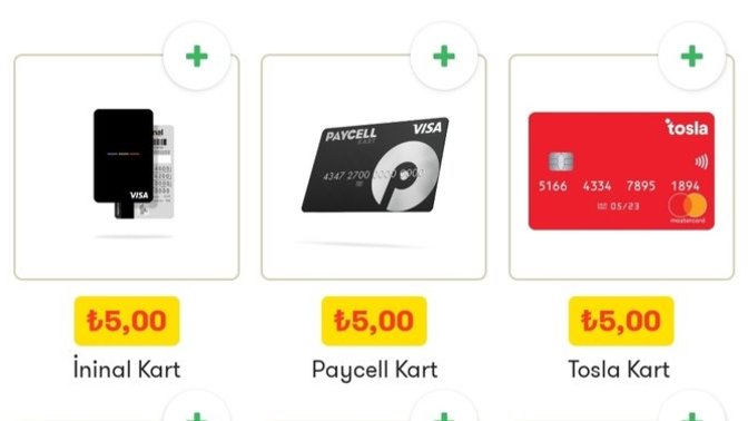 Paycell kart İninal kart ve Tosla kart nedir kullanan var mı?