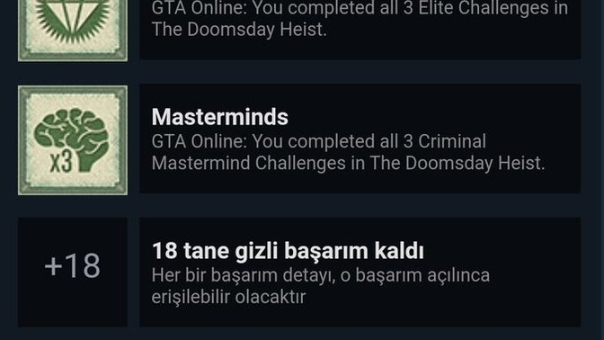 GTA5'in gizli başarımları nelerdir?