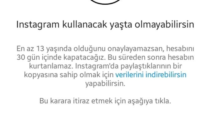Instagram'a yanlış doğum günü girdim ve hesabım engellendi. Nasıl düzelteceğiz?