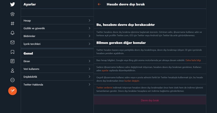 Twitter hesabımı dondurmak istiyorum. Twitter hesap dondurma nasıl yapılır?