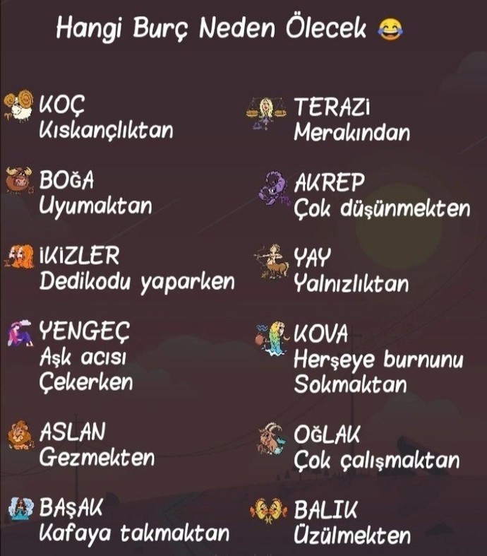Burcuna göre neden öleceksin?