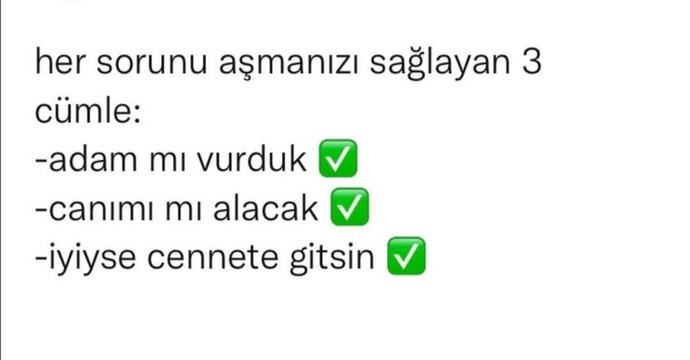 Her sorununuzu aşmayı sağlayan cümleniz nedir?