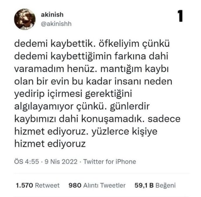 Cenaze evinde misafirlere hizmet etmek?