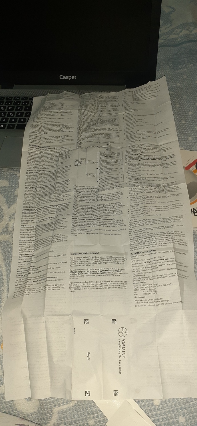 Doğum kontrol hapı prospektüsü. Okumayı mı tercih edersiniz? İçmemeyi mi? Ne yazıyor olabilir bu kadar🤨?