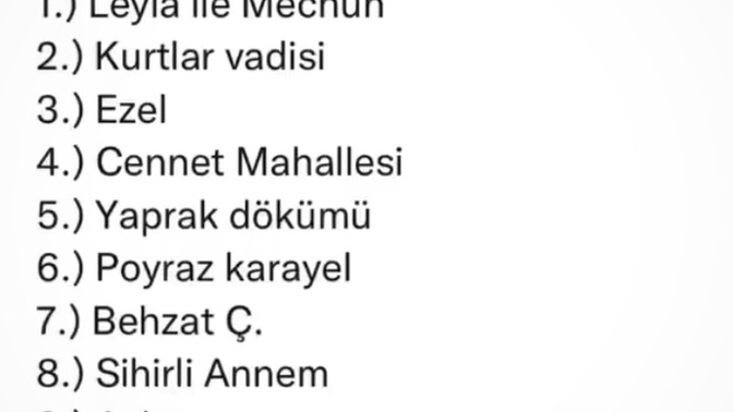 Sizce Türkiye’nin en iyi dizisi hangisi?