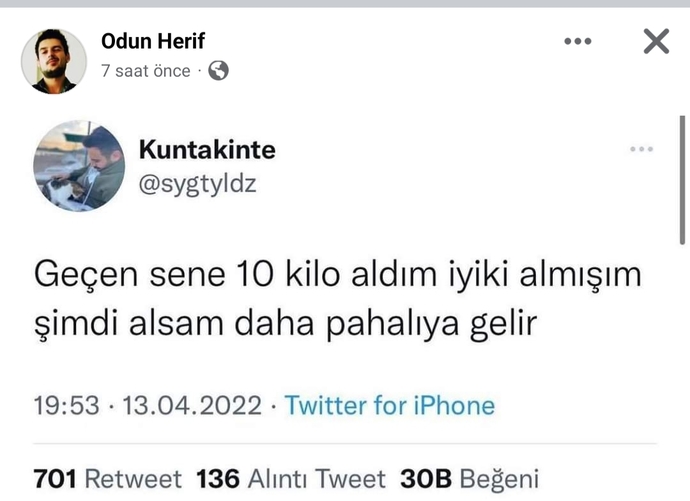 Baklavanın kilosu 120 lira olmuş. Zamlardan dolayı zayıflayacak mıyız😂? 