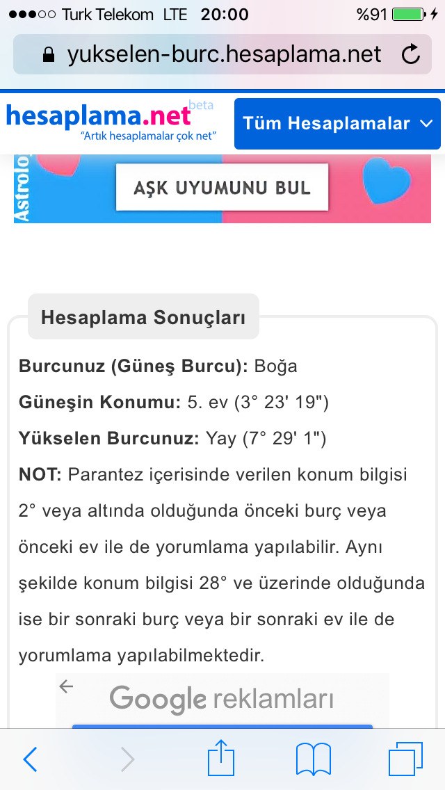 Yükselen burcunuz nedir?
