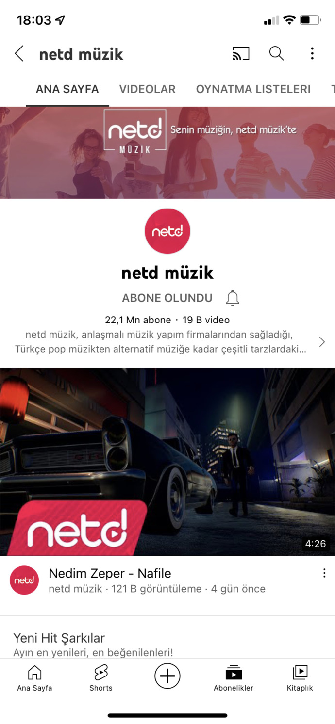 YouTube'da abone olduğunuz müzik kanalları var mı?