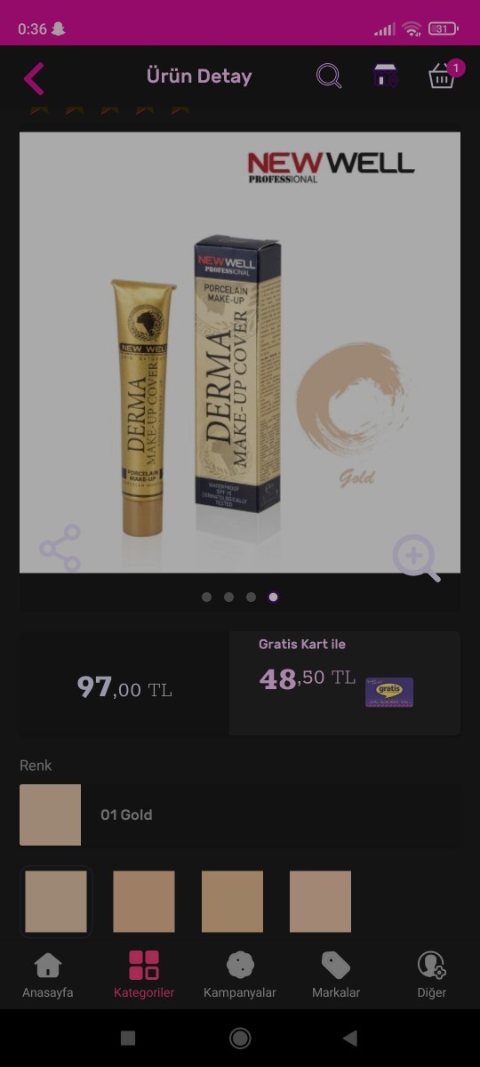 Kızlar newell derma makeup fondatenin en açık tonu bu mu?