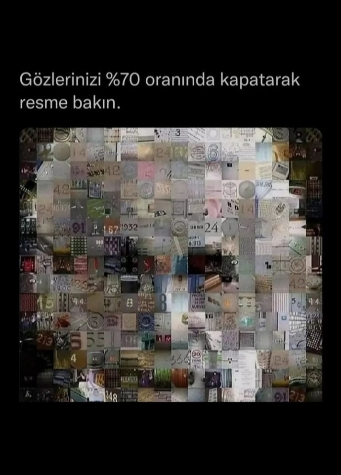 Gözlerinizi kısarak bakın ya da resime uzaktan bakın. Kimi görüyorsunuz?