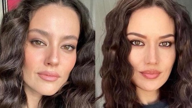 Fahriye Evcen ve Pelin Akil ikiz gibi! Sizce kim kime benzemeye çalışıyor 😅?