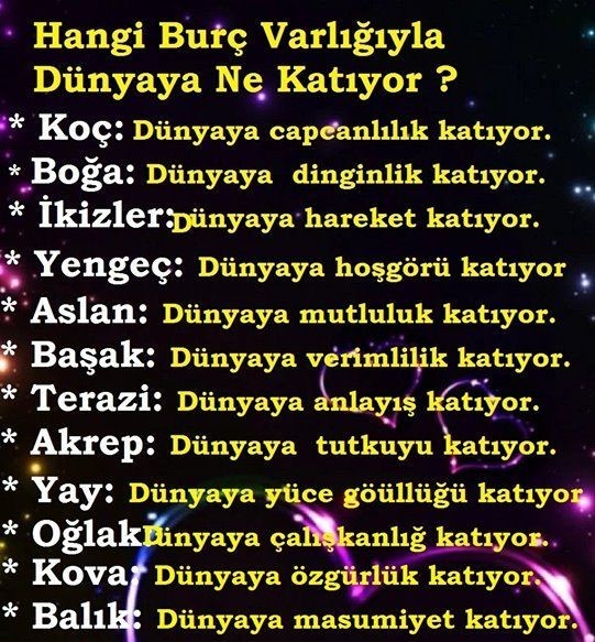 Hangi burç varlığıyla dünyaya ne katıyor?
