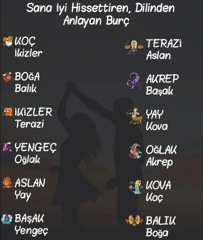 Burcuna göre seni en iyi anlayan burç hangisi?