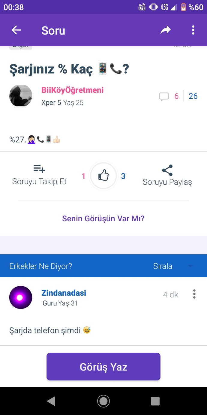 Şarjınız % kaç 📱📞?