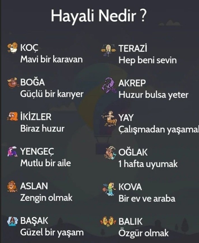 Burcuna göre hayalin nedir?