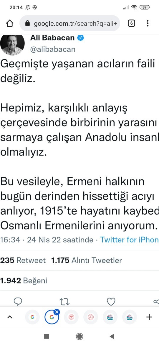 Ali Babacan in ermeni soykırımını desteklemesine ne diyorsunuz?