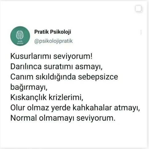 Kusurlarınızı seviyor musunuz?