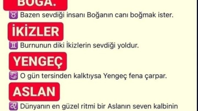 Senin burcun ne diyor peki?