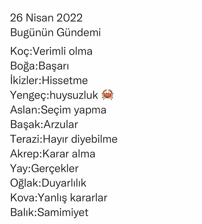 26 Nisan burçların gündemi nedir?