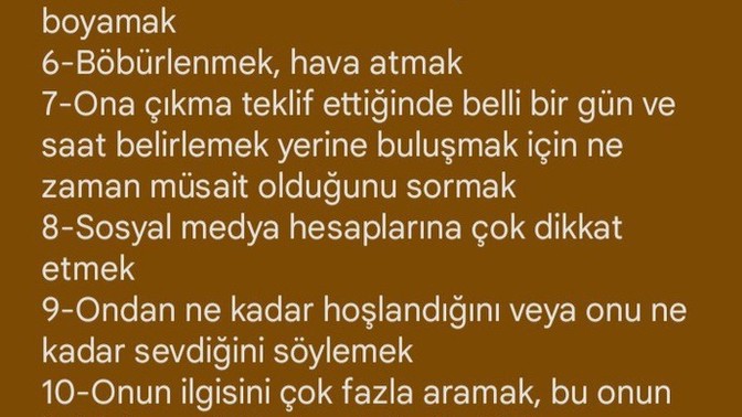 Kadınların ilgisini azaltan hareketler nelerdir?