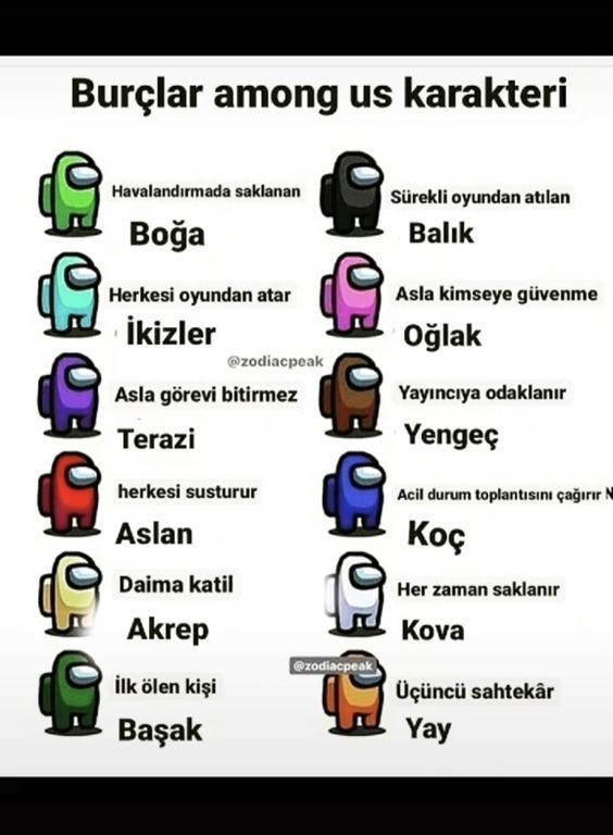 Burçlar hangi Among Us karakteridir?
