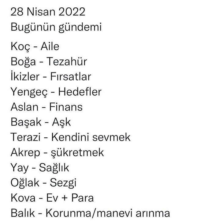 28 Nisan burçların gündemi nedir?