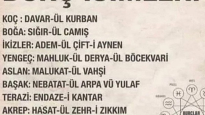 Osmanlı'da burç ismin ne?