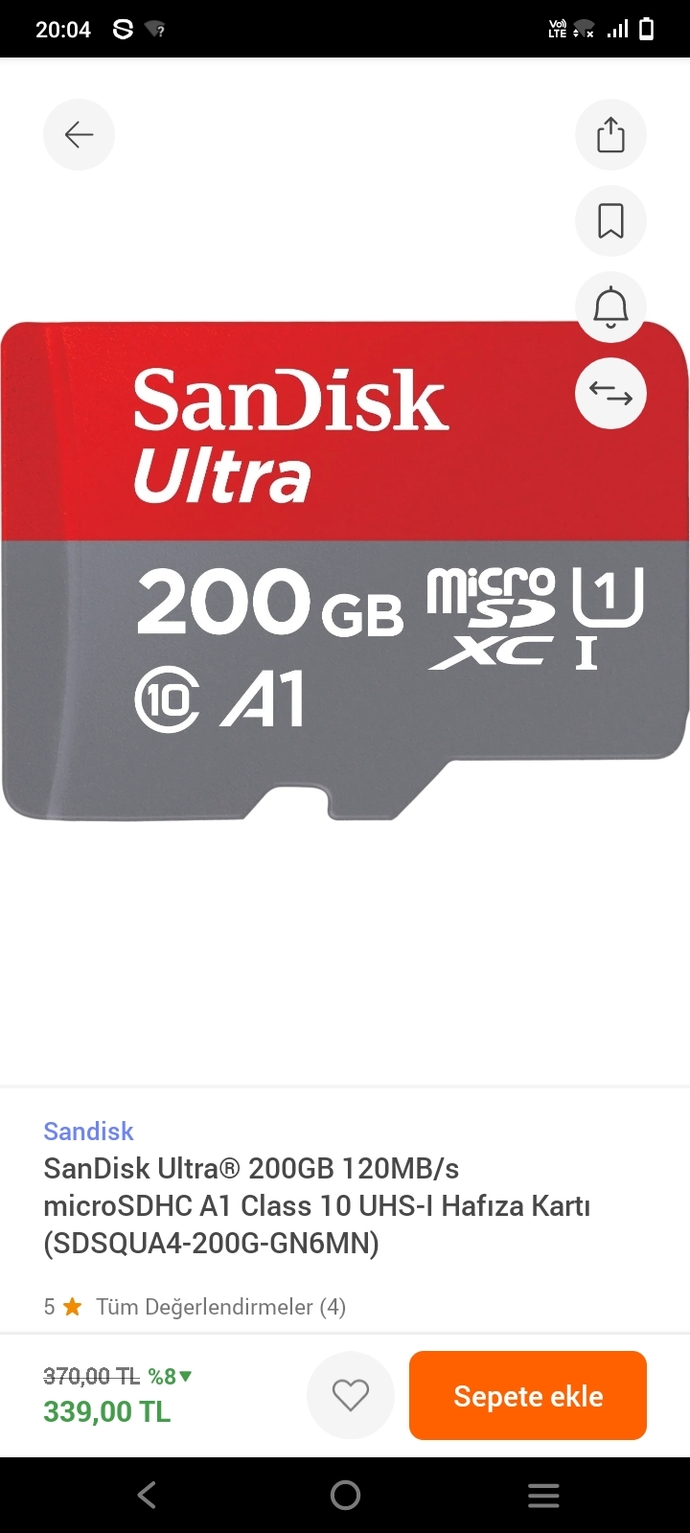 General Mobile 9 pro 64 GB hafıza ve 128gb hafıza kartı var? Hepsiburada. com da 200 GB hafıza kartı 339 TL sizce satın alayim mi?