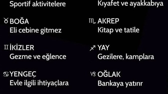 Burcuna göre parayı nereye harcıyorsun?
