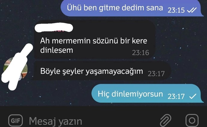 Telefonunuza en son gelen mesajda ne yazıyordu?