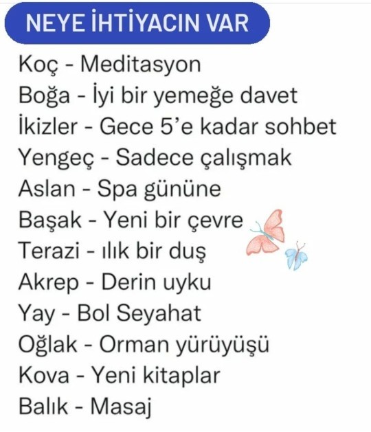 Bugün neye ihtiyacın var acaba?
