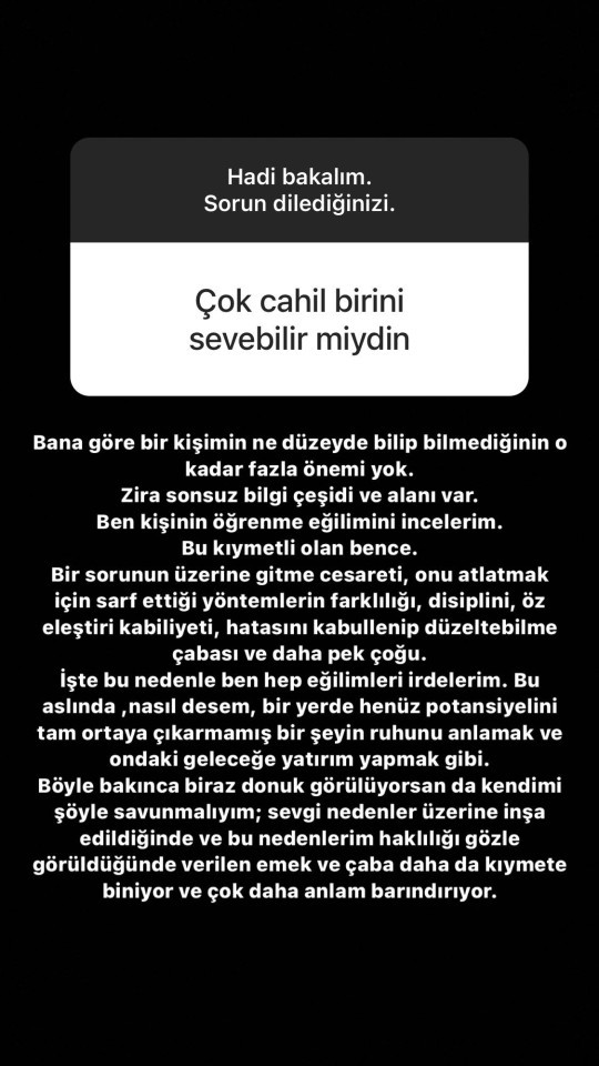 Peki ya siz cahil birini sevebilir miydiniz?