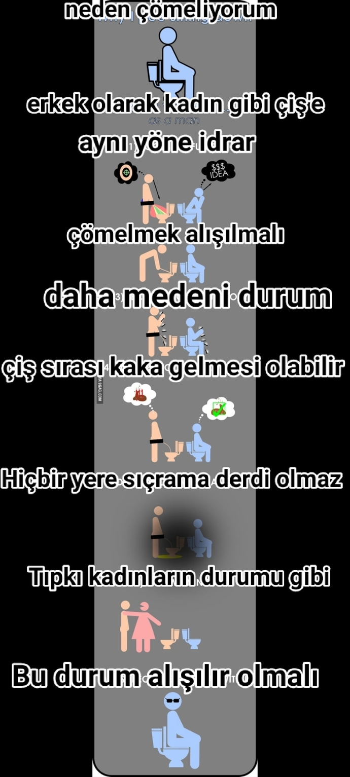 Aslında bu durum sizde oluyor ama erkeklerde sizin gibi idrar yapmalı tabii ki.