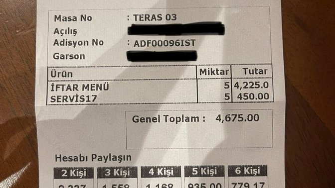 5 kişilik iftar için çok değil mi sizce?