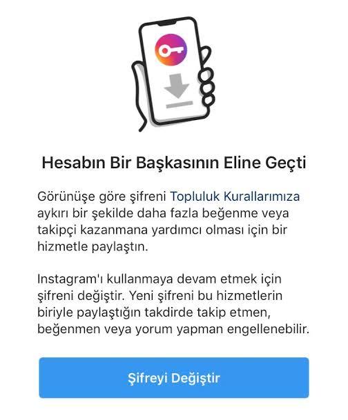 Instagram hesabıma böyle bir uyarı geldi. Neden olabilir?