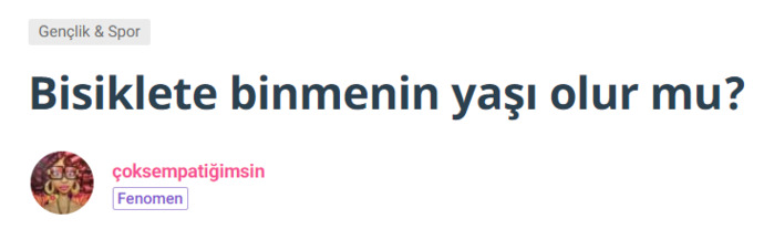Bisiklete binmenin yaşı olur mu?