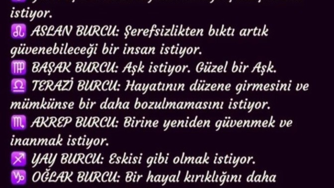 Senin burcun ne istiyor peki?
