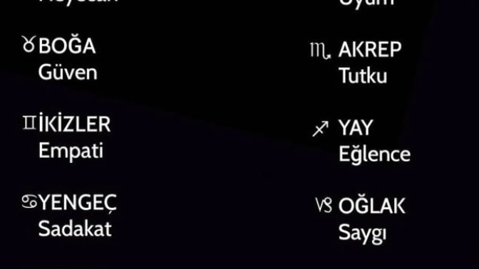 Burcuna göre aşkta aradığın ne💞?