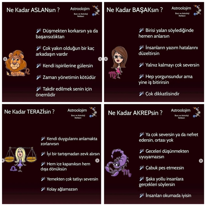 Burcunun özelliklerini ne kadar yansıtıyorsun?😄