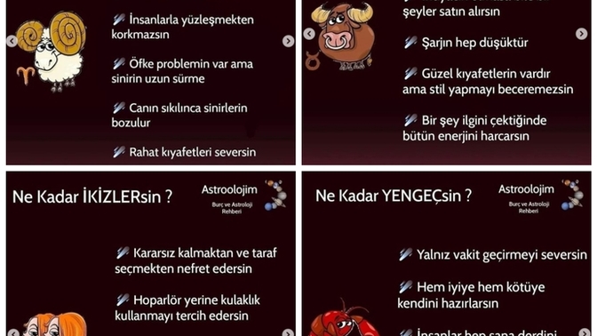 Burcunun özelliklerini ne kadar yansıtıyorsun?😄