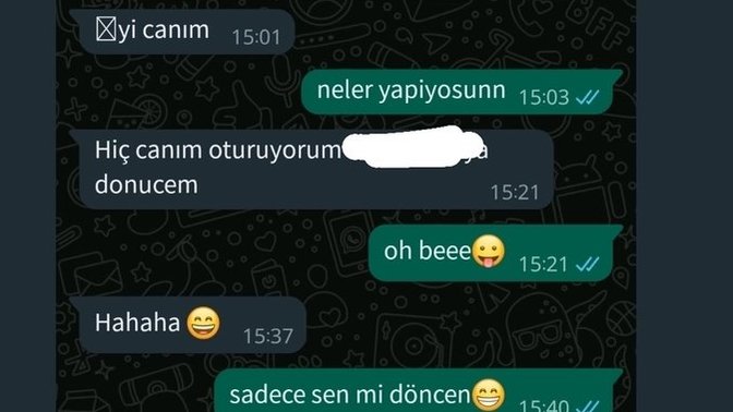 Nasıl sevgiliyiz ya şu konusmaya bakar mısınız?