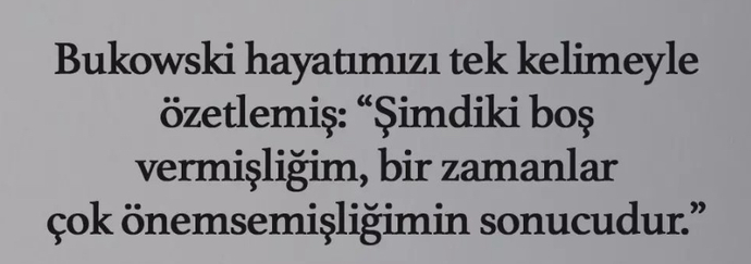 Neleri boşverdiniz?