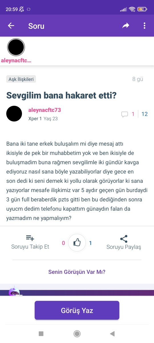 Sevgilim bana hakaret etti?