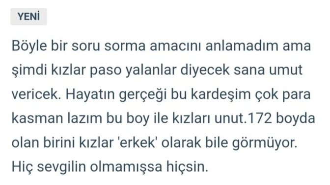 Kisa boylu erkeklerin sevgilisi olamaz mı?