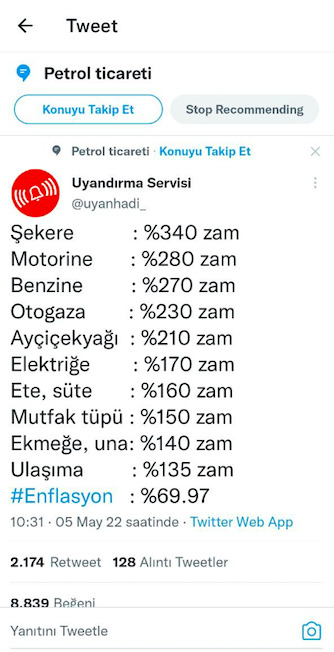 Sizce #enflasyon %70 olabilir mi?