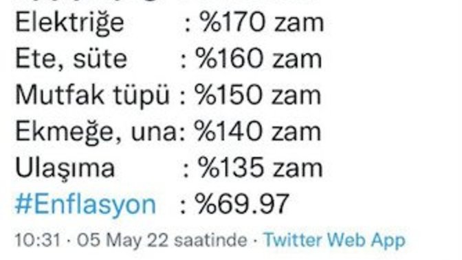 Sizce #enflasyon %70 olabilir mi?