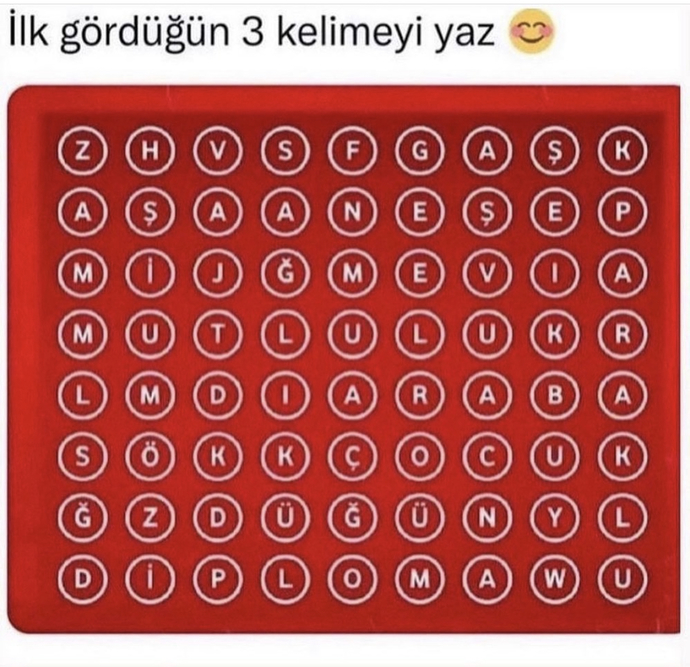 Size hangi kelimeler çıktı😃?