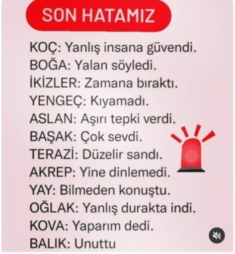 En son yapmış olduğun hata neydi acaba?